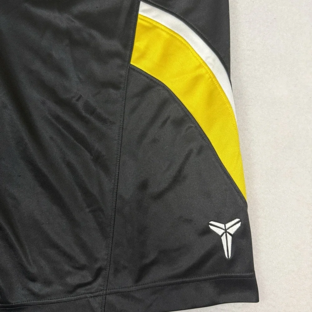 Vintage Nike Kobe Bryant Basketball Shorts Mens L Black Yellow Mamba Dri-Fit Y2K